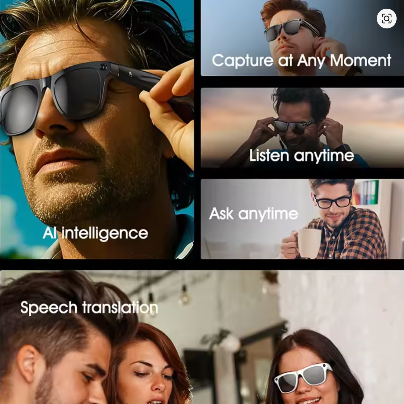 Xiaomi 4K HD AI Smart Glasses Chat GPT 100MP Camera Bluetooth Call 260Mah Battery Voice Assistant Control Smart Glasses 2025