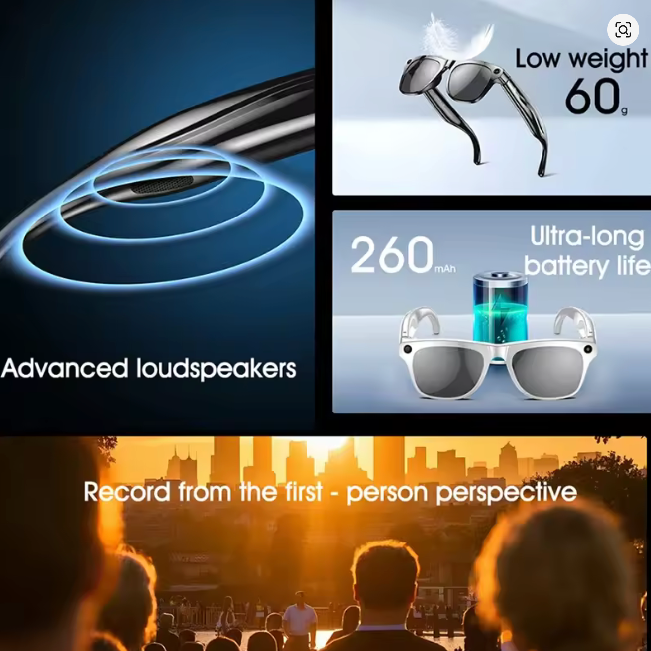 Xiaomi 4K HD AI Smart Glasses Chat GPT 100MP Camera Bluetooth Call 260Mah Battery Voice Assistant Control Smart Glasses 2025