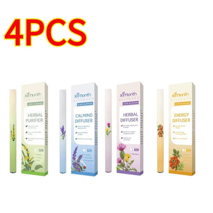 1/4PCS NEW Quitting Smoking Lung Cleansing Nasal Aspirator Improving Sleep Melatonin Diffusion Pen Herbal Blend Diffuser Set